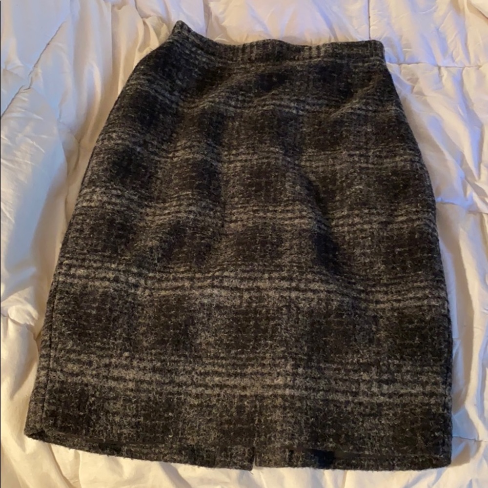 Plaid wool blend skirt